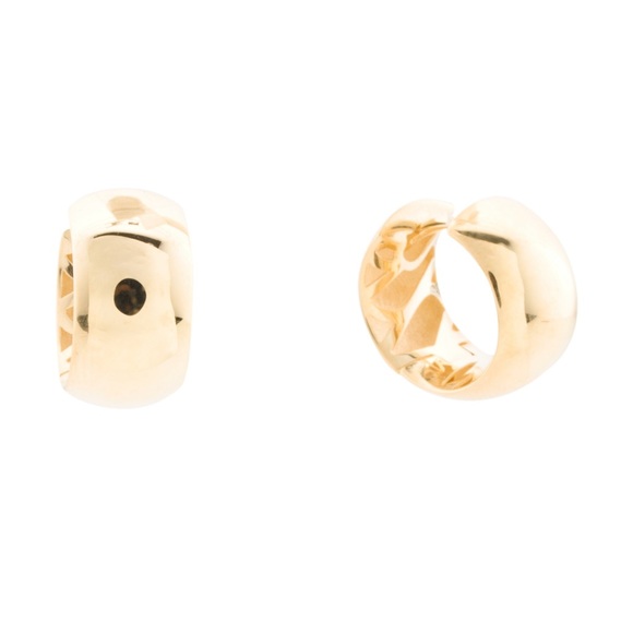 MIA FIORE Made In Italy 14kt Gold Polished Thick Chunky Huggie Earrings - Picture 11 of 13